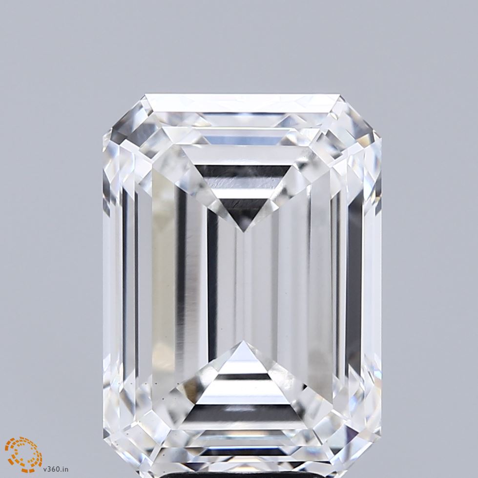 7.74 Carat Emerald Shaped, Ideal Cut, E Color, VS1 Clarity, IGI Certified Lab Grown Diamond