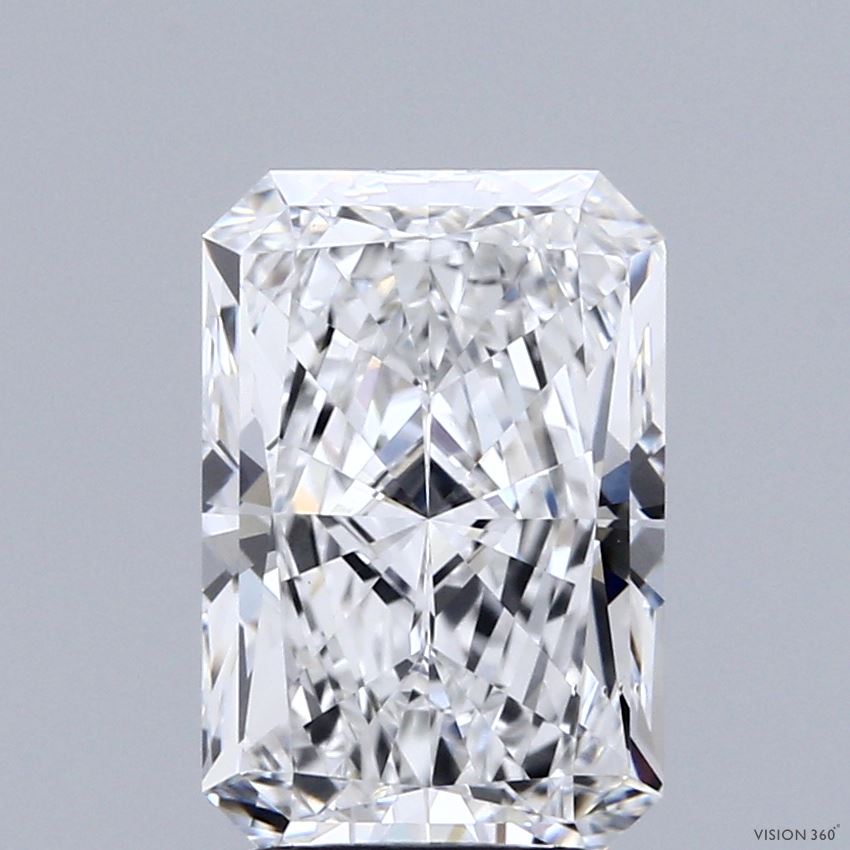 2.88 Carat Radiant Shaped, Ideal Cut, D Color, VVS2 Clarity, IGI Certified Lab Grown Diamond
