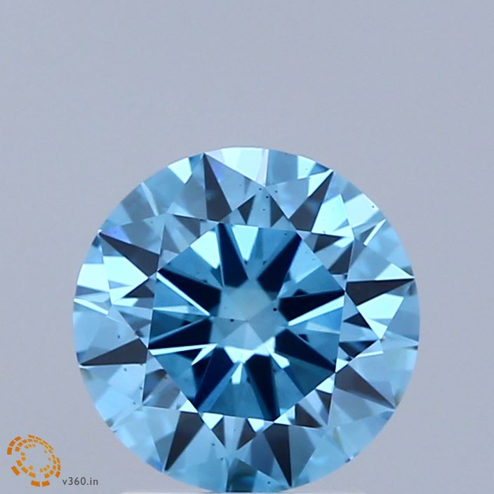 1.93 Carat Round Shaped, Ideal Cut, FANCY VIVID BLUE Color, VS2 Clarity, IGI Certified Lab Grown Diamond