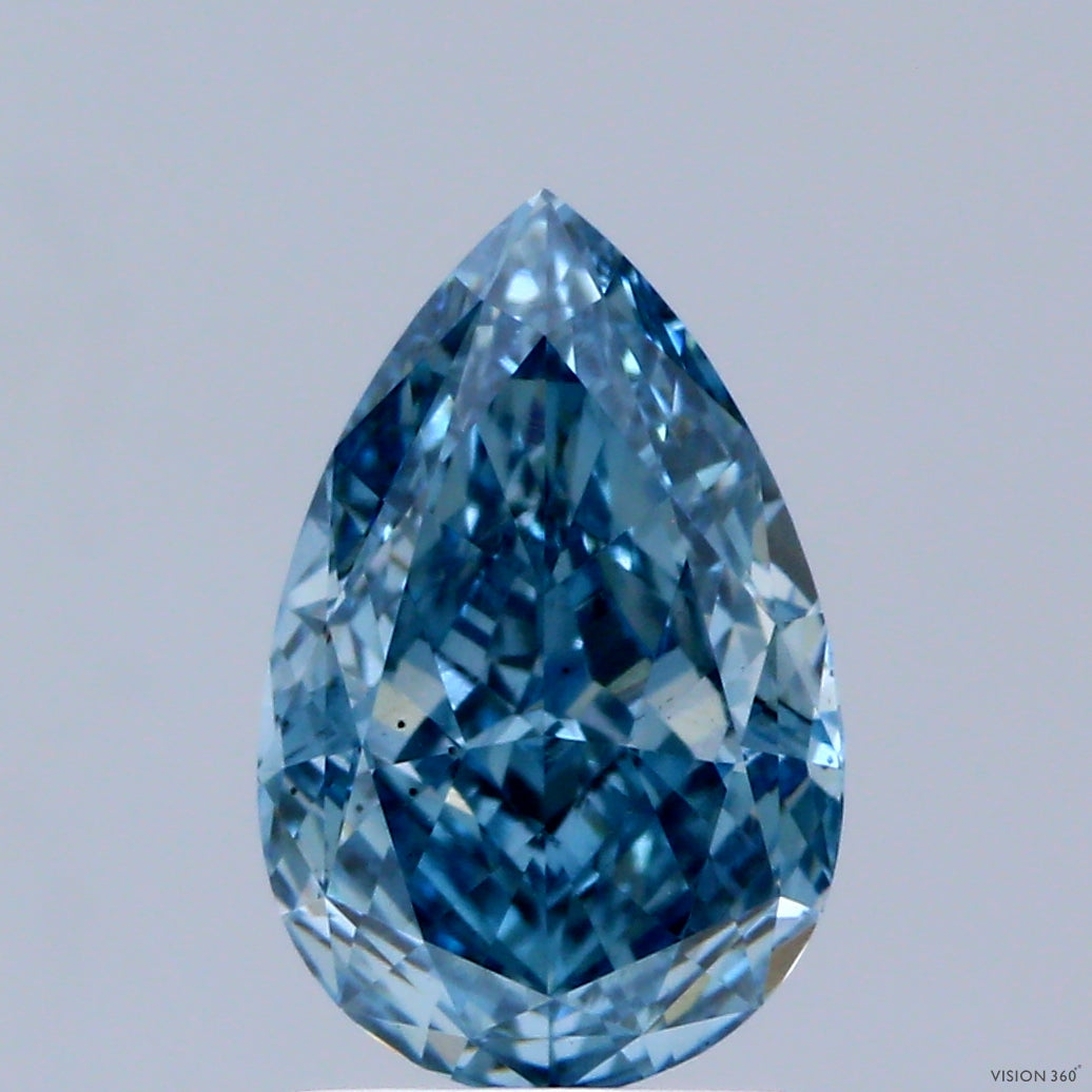 2.01 Carat Pear Shaped, Excellent Cut, FANCY VIVID BLUE Color, VS2 Clarity, IGI Certified Lab Grown Diamond