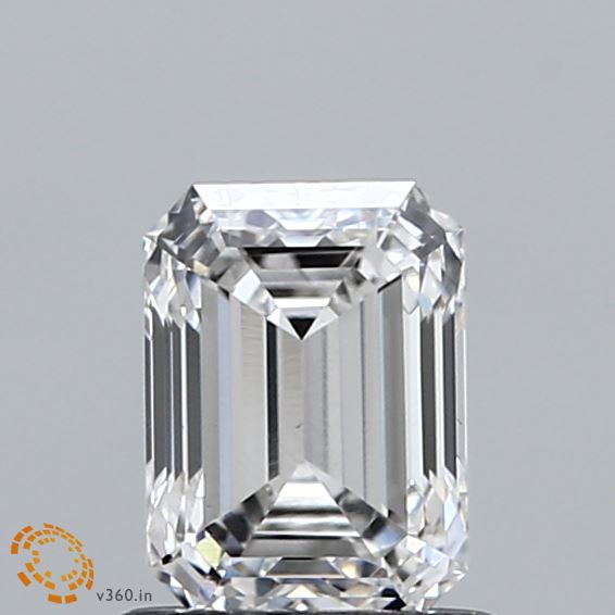 0.92 Carat Emerald Shaped, Ideal Cut, F Color, VS1 Clarity, IGI Certified Lab Grown Diamond