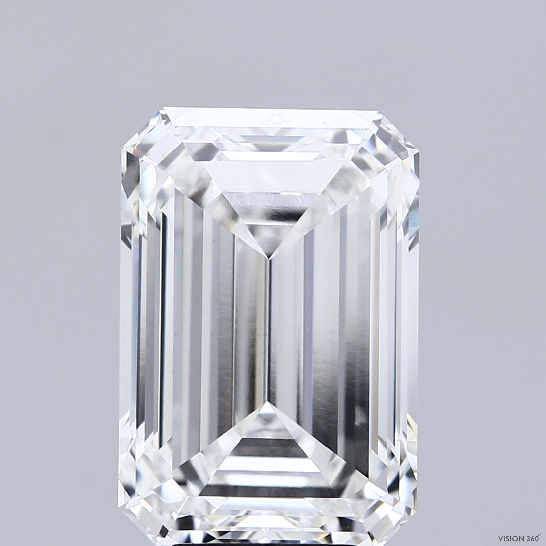 7.57 Carat Emerald Shaped, Ideal Cut, F Color, VVS2 Clarity, IGI Certified Lab Grown Diamond