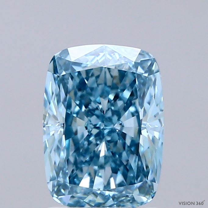 2.01 Carat Cushion Shaped, Excellent Cut, FANCY VIVID BLUE Color, VS1 Clarity, IGI Certified Lab Grown Diamond