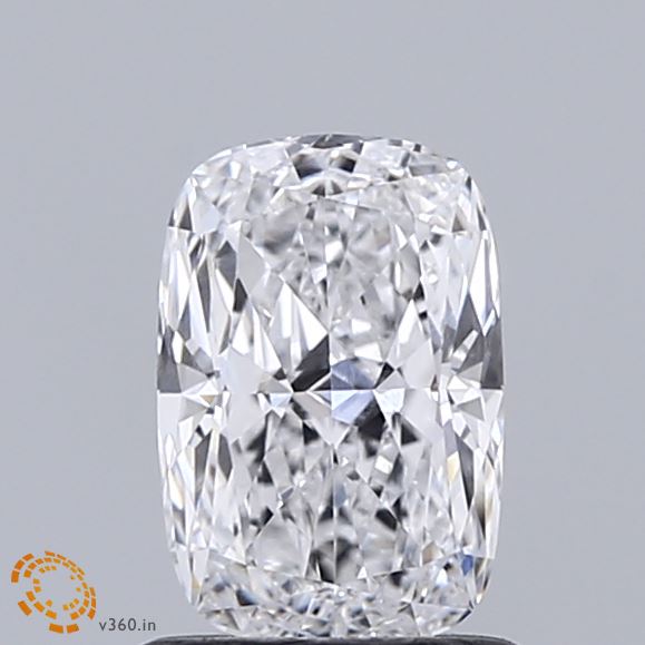 1.03 Carat Cushion Shaped, Ideal Cut, D Color, VVS2 Clarity, IGI Certified Lab Grown Diamond