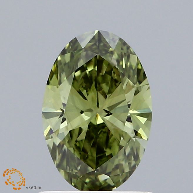 1.08 Carat Oval Shaped, Ideal Cut, FANCY VIVID GREEN Color, VS1 Clarity, IGI Certified Lab Grown Diamond