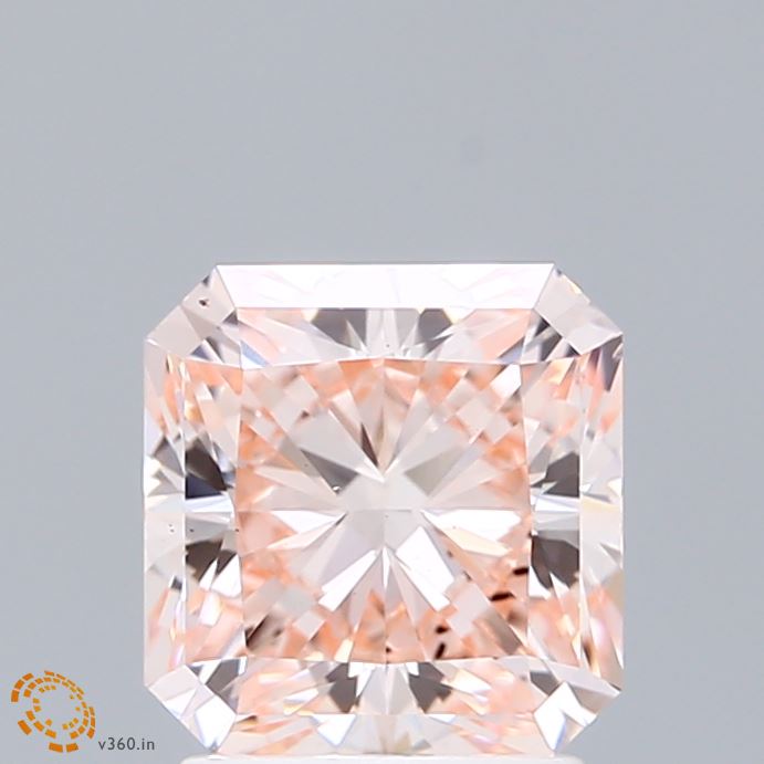 2.04 Carat Radiant Shaped, Ideal Cut, FANCY INTENSE PINK Color, VS1 Clarity, IGI Certified Lab Grown Diamond