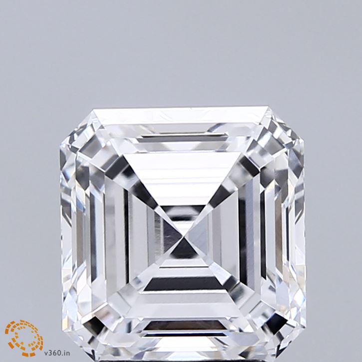 3.21 Carat Asscher Shaped, Ideal Cut, D Color, VVS1 Clarity, IGI Certified Lab Grown Diamond