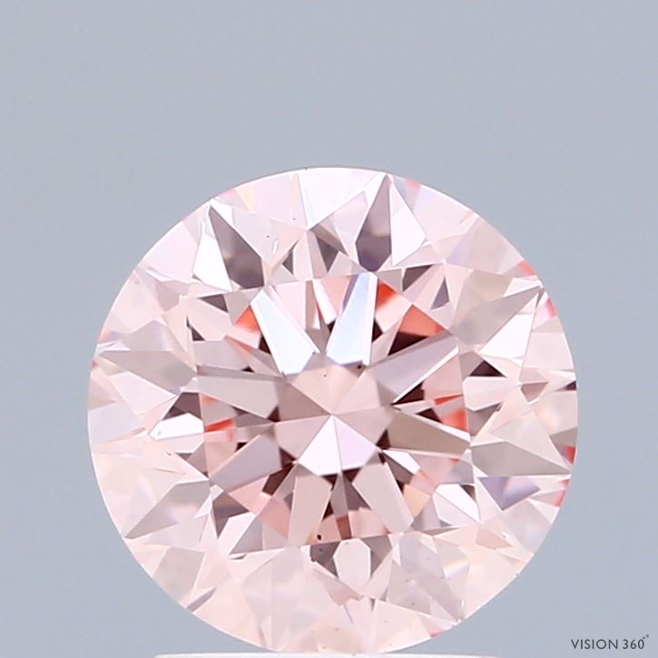 2.17 Carat Round Shaped, Excellent Cut, FANCY INTENSE PINK Color, VS1 Clarity, IGI Certified Lab Grown Diamond