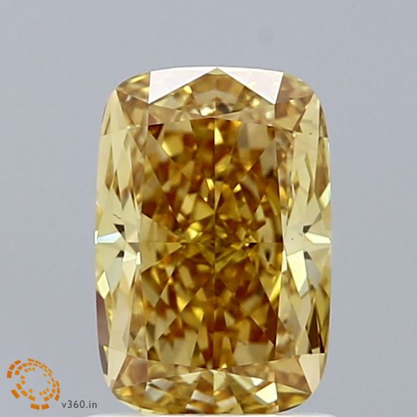 1.51 Carat Cushion Shaped, Ideal Cut, FANCY VIVID YELLOW Color, VS1 Clarity, IGI Certified Lab Grown Diamond