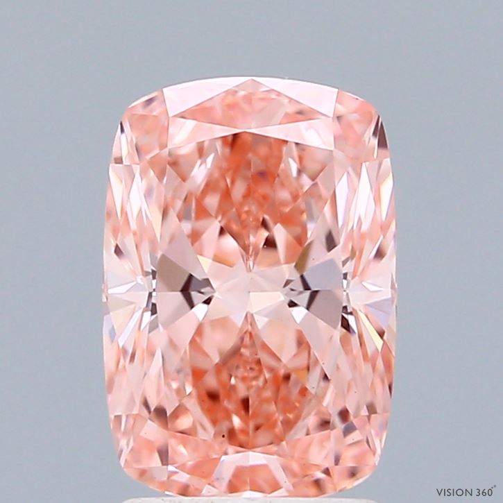 2.08 Carat Cushion Shaped, Ideal Cut, FANCY VIVID PINK Color, VS1 Clarity, IGI Certified Lab Grown Diamond