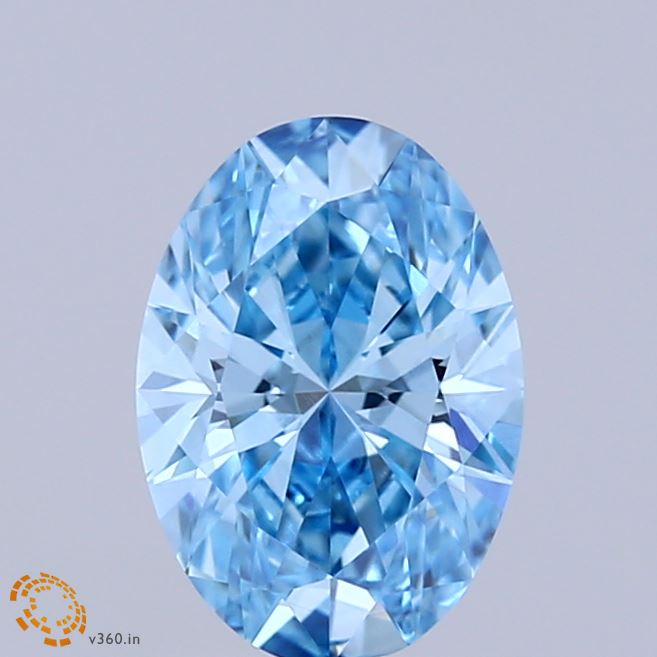 1.40 Carat Oval Shaped, Ideal Cut, FANCY VIVID BLUE Color, VVS1 Clarity, IGI Certified Lab Grown Diamond