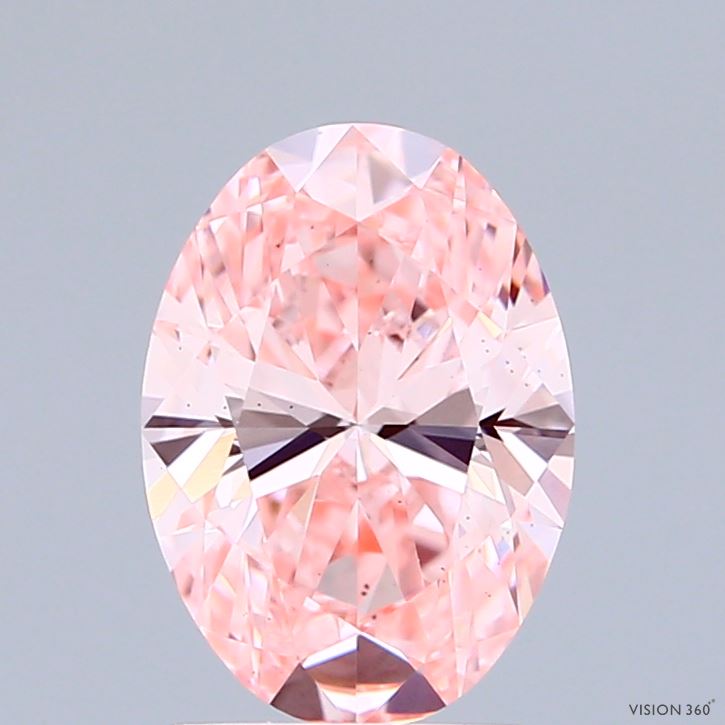 1.60 Carat Oval Shaped, Ideal Cut, FANCY VIVID PINK Color, VS2 Clarity, IGI Certified Lab Grown Diamond