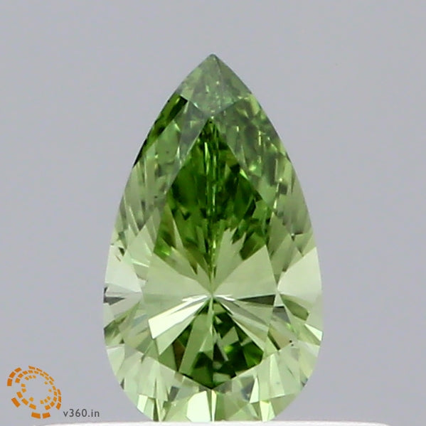 0.33 Carat Pear Shaped, Very Good Cut, FANCY VIVID GREEN Color, VS1 Clarity, IGI Certified Lab Grown Diamond