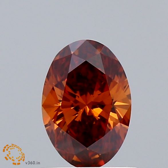 0.70 Carat Oval Shaped, Excellent Cut, FANCY DEEP ORANGE Color, VS1 Clarity, IGI Certified Lab Grown Diamond