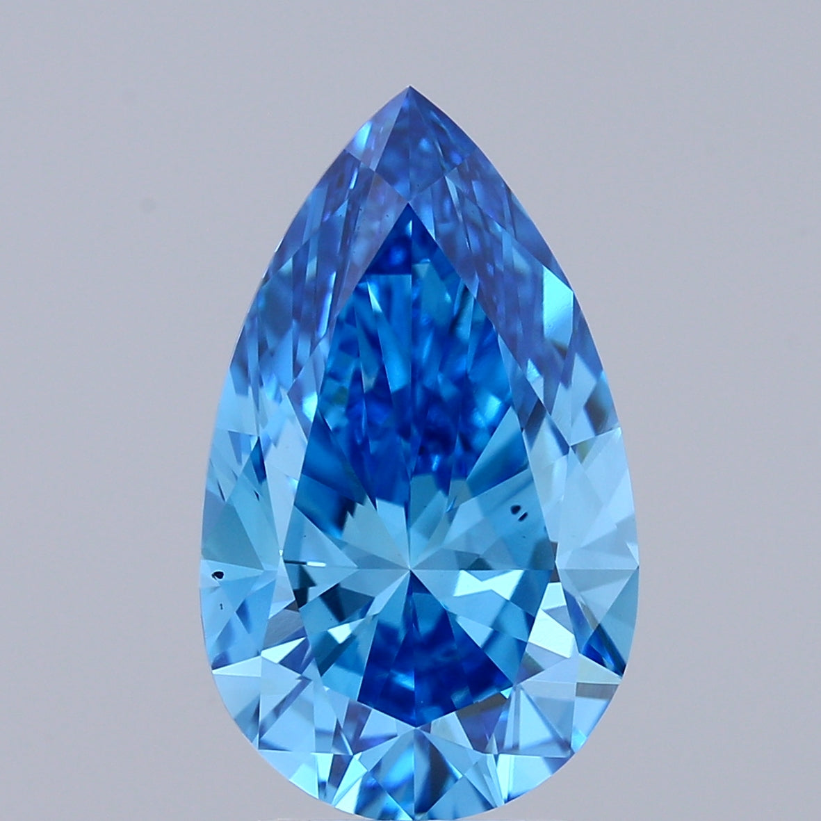 3.50 Carat Pear Shaped, Excellent Cut, FANCY VIVID BLUE Color, VS2 Clarity, IGI Certified Lab Grown Diamond