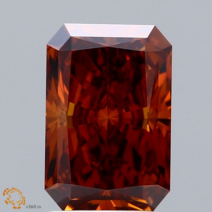 2.51 Carat Radiant Shaped, Ideal Cut, FANCY DEEP ORANGE Color, VVS2 Clarity, IGI Certified Lab Grown Diamond