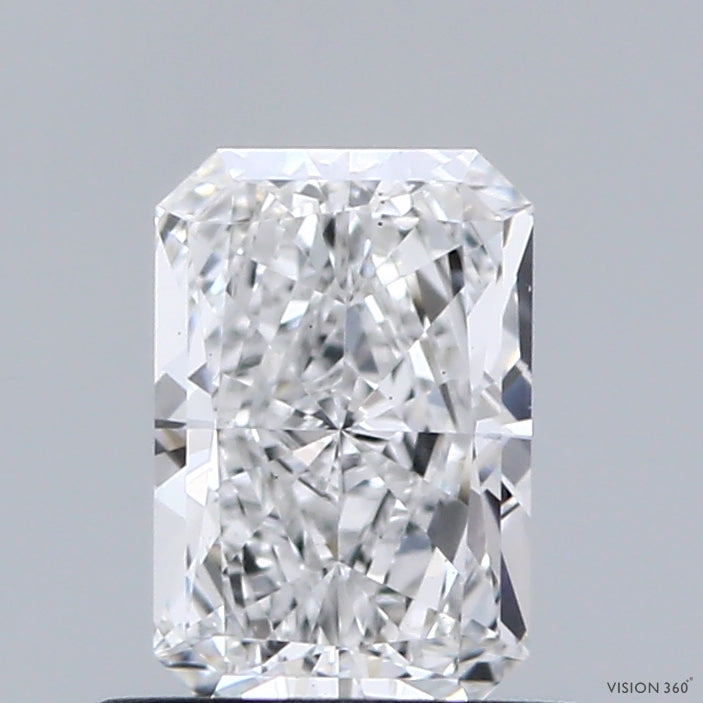 0.77 Carat Radiant Shaped, Ideal Cut, E Color, VS1 Clarity, IGI Certified Lab Grown Diamond