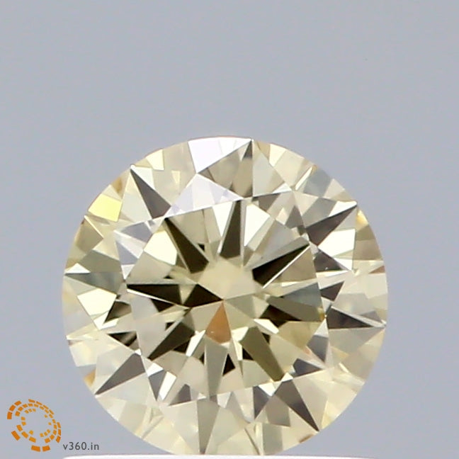 0.60 Carat Round Shaped, Excellent Cut, FANCY LIGHT YELLOW Color, VS1 Clarity, IGI Certified Lab Grown Diamond
