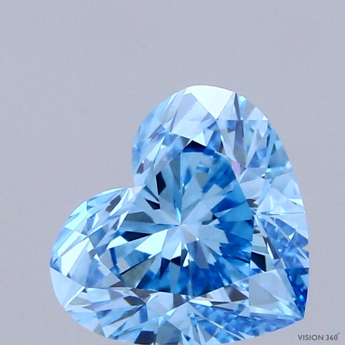 2.01 Carat Heart Shaped, Ideal Cut, FANCY VIVID BLUE Color, VS1 Clarity, IGI Certified Lab Grown Diamond