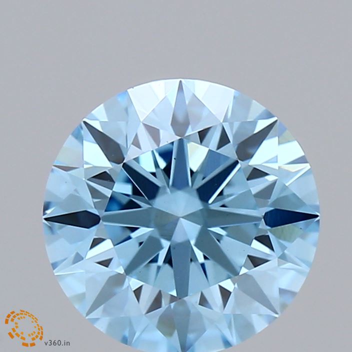 2.40 Carat Round Shaped, Ideal Cut, FANCY VIVID BLUE Color, VS1 Clarity, IGI Certified Lab Grown Diamond