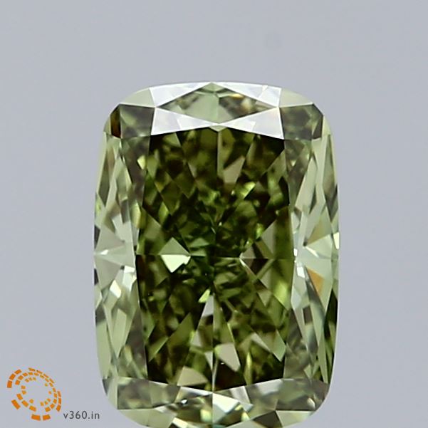 1.50 Carat Cushion Shaped, Ideal Cut, FANCY VIVID GREEN Color, VVS2 Clarity, IGI Certified Lab Grown Diamond