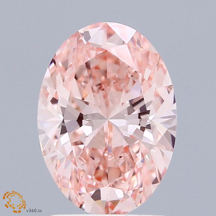 2.02 Carat Oval Shaped, Ideal Cut, FANCY VIVID PINK Color, VS1 Clarity, IGI Certified Lab Grown Diamond