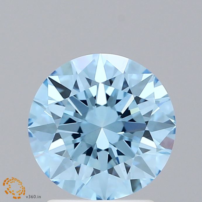 2.14 Carat Round Shaped, Excellent Cut, FANCY VIVID BLUE Color, VS1 Clarity, IGI Certified Lab Grown Diamond