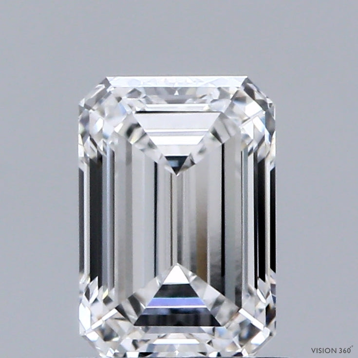 1.04 Carat Emerald Shaped, Ideal Cut, D Color, VVS1 Clarity, IGI Certified Lab Grown Diamond