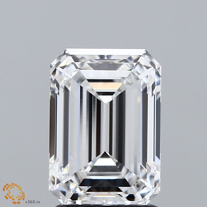 2.08 Carat Emerald Shaped, Ideal Cut, D Color, VVS1 Clarity, GIA Certified Lab Grown Diamond