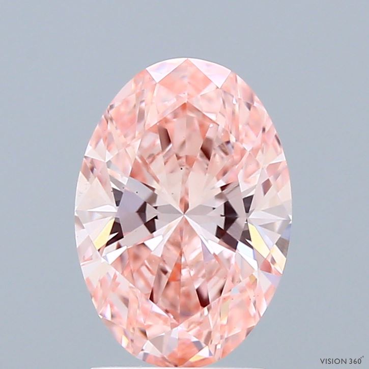 1.60 Carat Oval Shaped, Ideal Cut, FANCY VIVID PINK Color, VS1 Clarity, IGI Certified Lab Grown Diamond