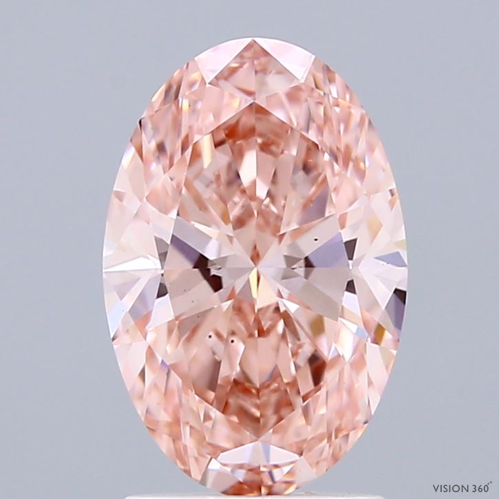 2.01 Carat Oval Shaped, Ideal Cut, FANCY VIVID PINK Color, VS1 Clarity, IGI Certified Lab Grown Diamond