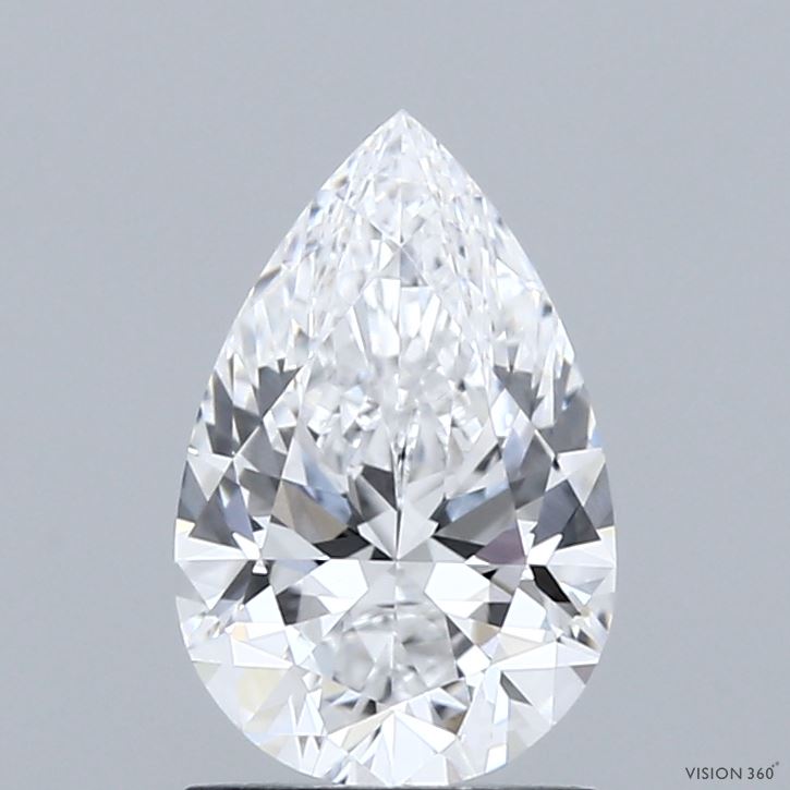 1.44 Carat Pear Shaped, Ideal Cut, D Color, VVS1 Clarity, IGI Certified Lab Grown Diamond