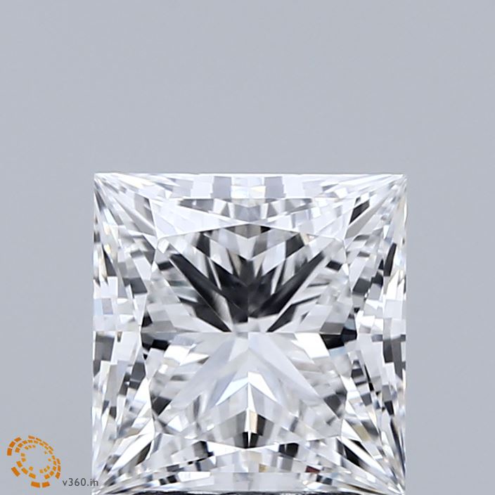 2.55 Carat Princess Shaped, Ideal Cut, E Color, VVS2 Clarity, IGI Certified Lab Grown Diamond
