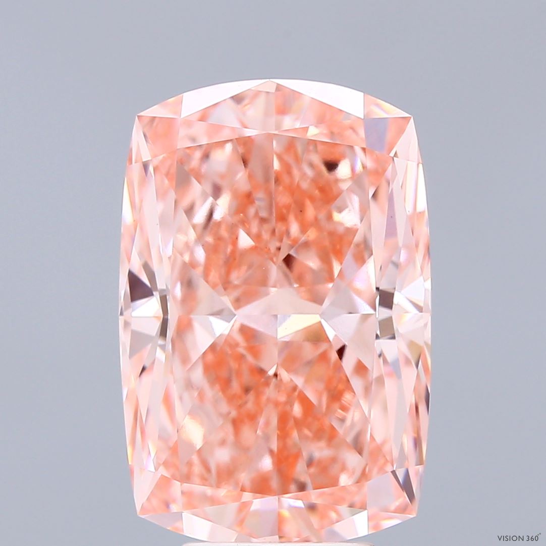 7.60 Carat Cushion Shaped, Excellent Cut, FANCY VIVID PINK Color, VS1 Clarity, IGI Certified Lab Grown Diamond