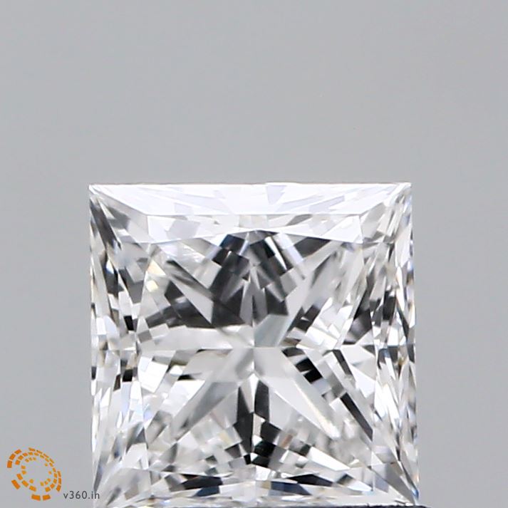 0.97 Carat Princess Shaped, Ideal Cut, E Color, VVS2 Clarity, IGI Certified Lab Grown Diamond