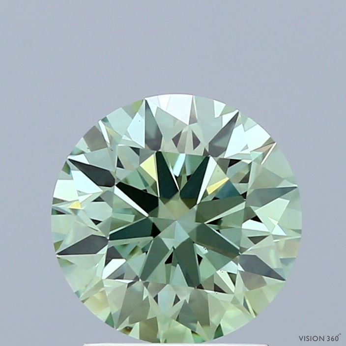 1.90 Carat Round Shaped, Ideal Cut, FANCY VIVID GREEN Color, VS1 Clarity, IGI Certified Lab Grown Diamond