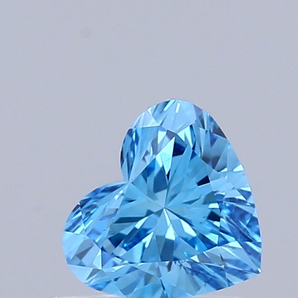 0.44 Carat Heart Shaped, Very Good Cut, FANCY VIVID BLUE Color, VVS2 Clarity, IGI Certified Lab Grown Diamond