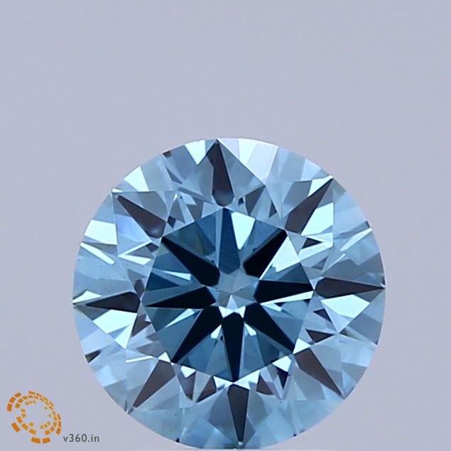 1.41 Carat Round Shaped, Ideal Cut, FANCY VIVID BLUE Color, VS2 Clarity, IGI Certified Lab Grown Diamond