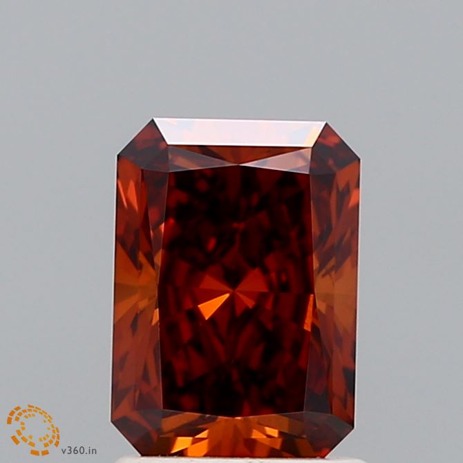 1.44 Carat Radiant Shaped, Ideal Cut, FANCY DEEP ORANGE Color, VS1 Clarity, IGI Certified Lab Grown Diamond
