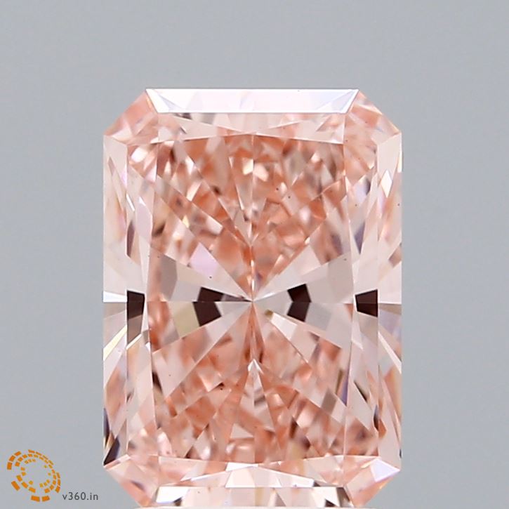 2.22 Carat Radiant Shaped, Excellent Cut, FANCY VIVID PINK Color, VS1 Clarity, IGI Certified Lab Grown Diamond