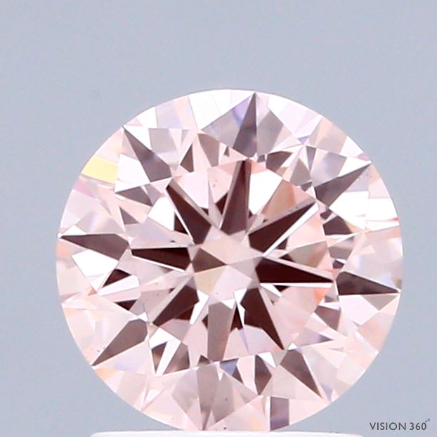 1.52 Carat Round Shaped, Excellent Cut, FANCY INTENSE PINK Color, VS1 Clarity, IGI Certified Lab Grown Diamond