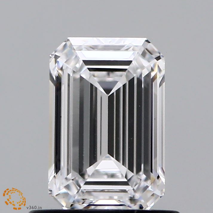 0.92 Carat Emerald Shaped, Ideal Cut, D Color, VS1 Clarity, IGI Certified Lab Grown Diamond