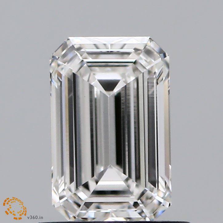0.96 Carat Emerald Shaped, Ideal Cut, G Color, VS1 Clarity, IGI Certified Lab Grown Diamond
