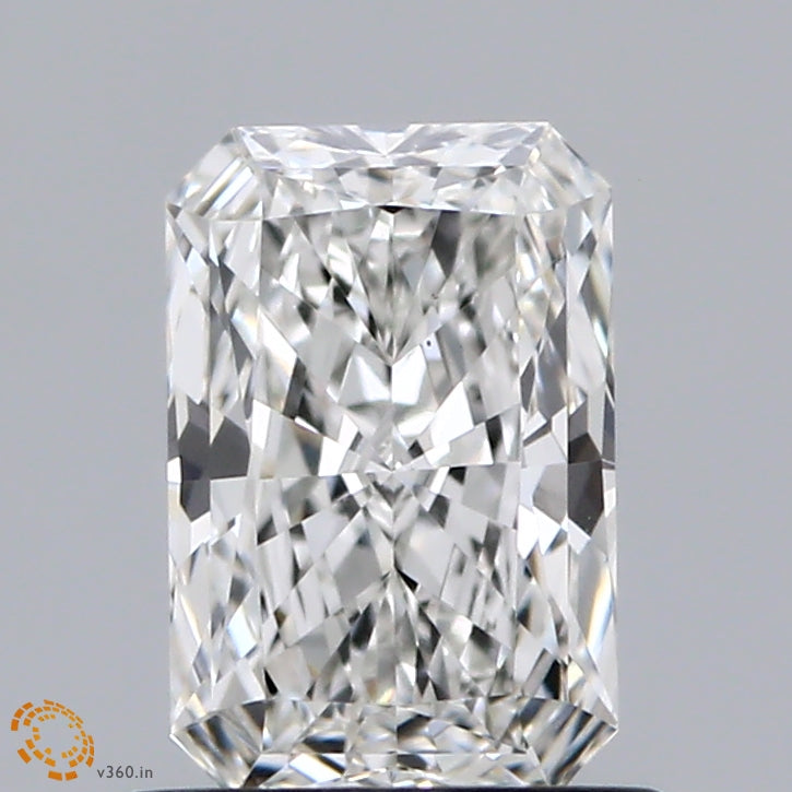 0.92 Carat Radiant Shaped, Ideal Cut, F Color, VS1 Clarity, IGI Certified Lab Grown Diamond