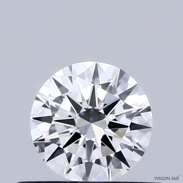 0.38 Carat Round Shaped, Excellent Cut, D Color, VVS2 Clarity, IGI Certified Lab Grown Diamond