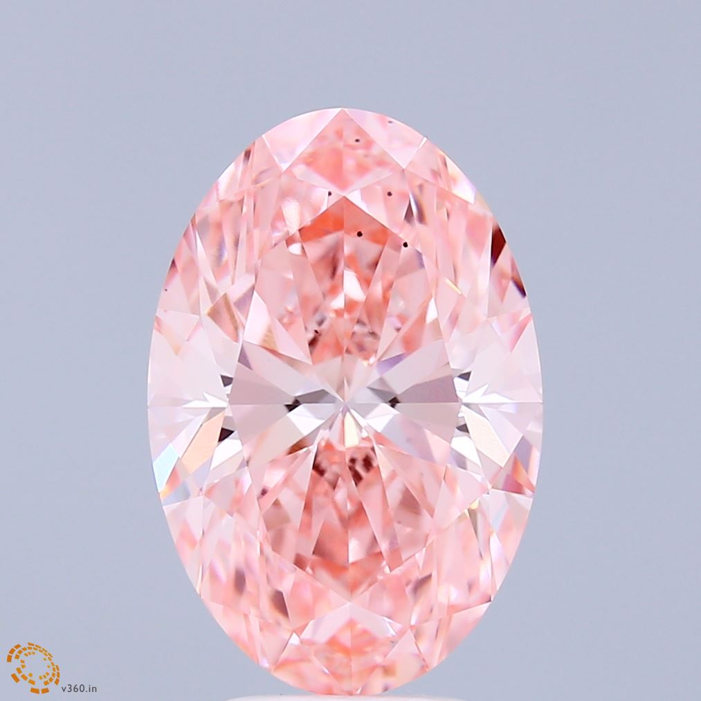 5.03 Carat Oval Shaped, Excellent Cut, FANCY VIVID PINK Color, VS2 Clarity, IGI Certified Lab Grown Diamond