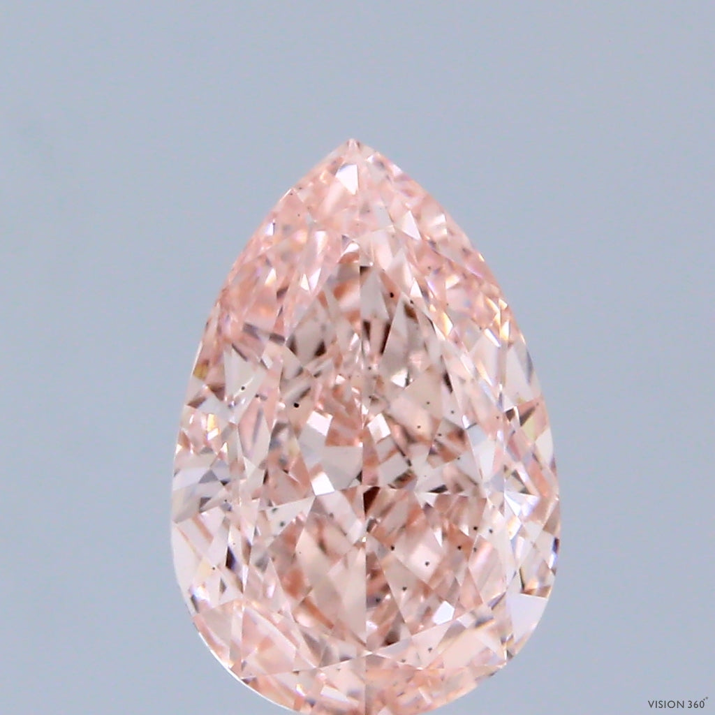2.03 Carat Pear Shaped, Ideal Cut, FANCY INTENSE PINK Color, VS2 Clarity, IGI Certified Lab Grown Diamond