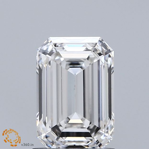 1.51 Carat Emerald Shaped, Ideal Cut, F Color, VVS2 Clarity, IGI Certified Lab Grown Diamond