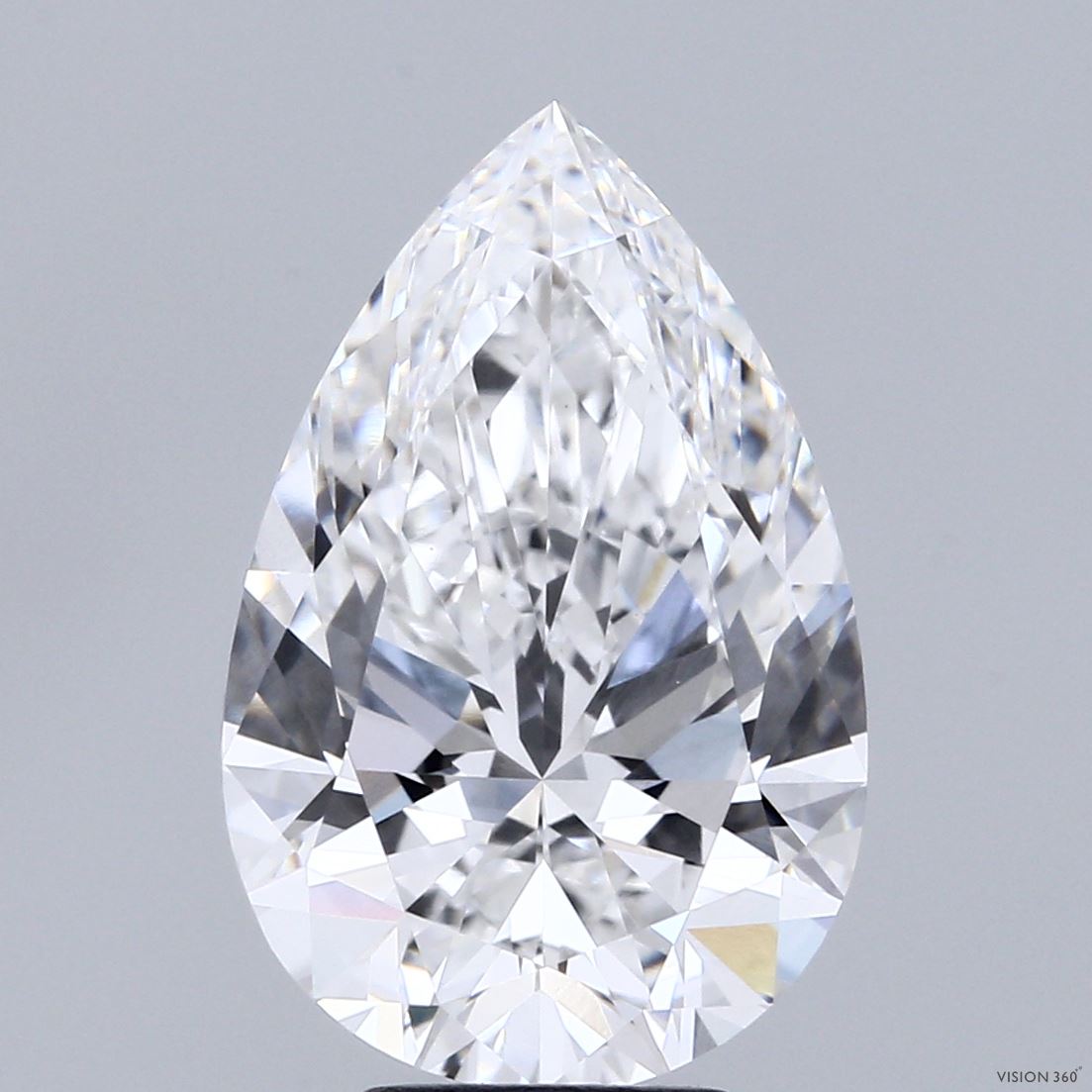 5.59 Carat Pear Shaped, Ideal Cut, E Color, VVS2 Clarity, IGI Certified Lab Grown Diamond