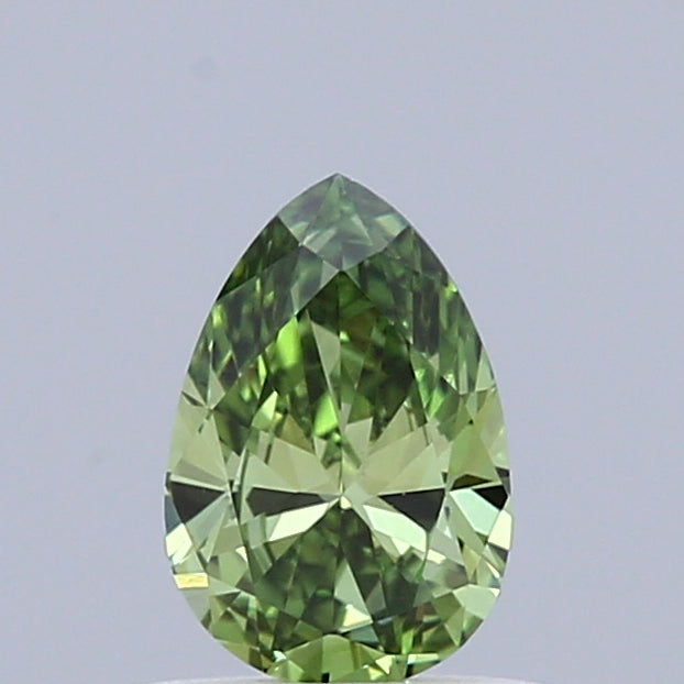 0.33 Carat Pear Shaped, Excellent Cut, FANCY VIVID GREEN Color, VVS2 Clarity, IGI Certified Lab Grown Diamond